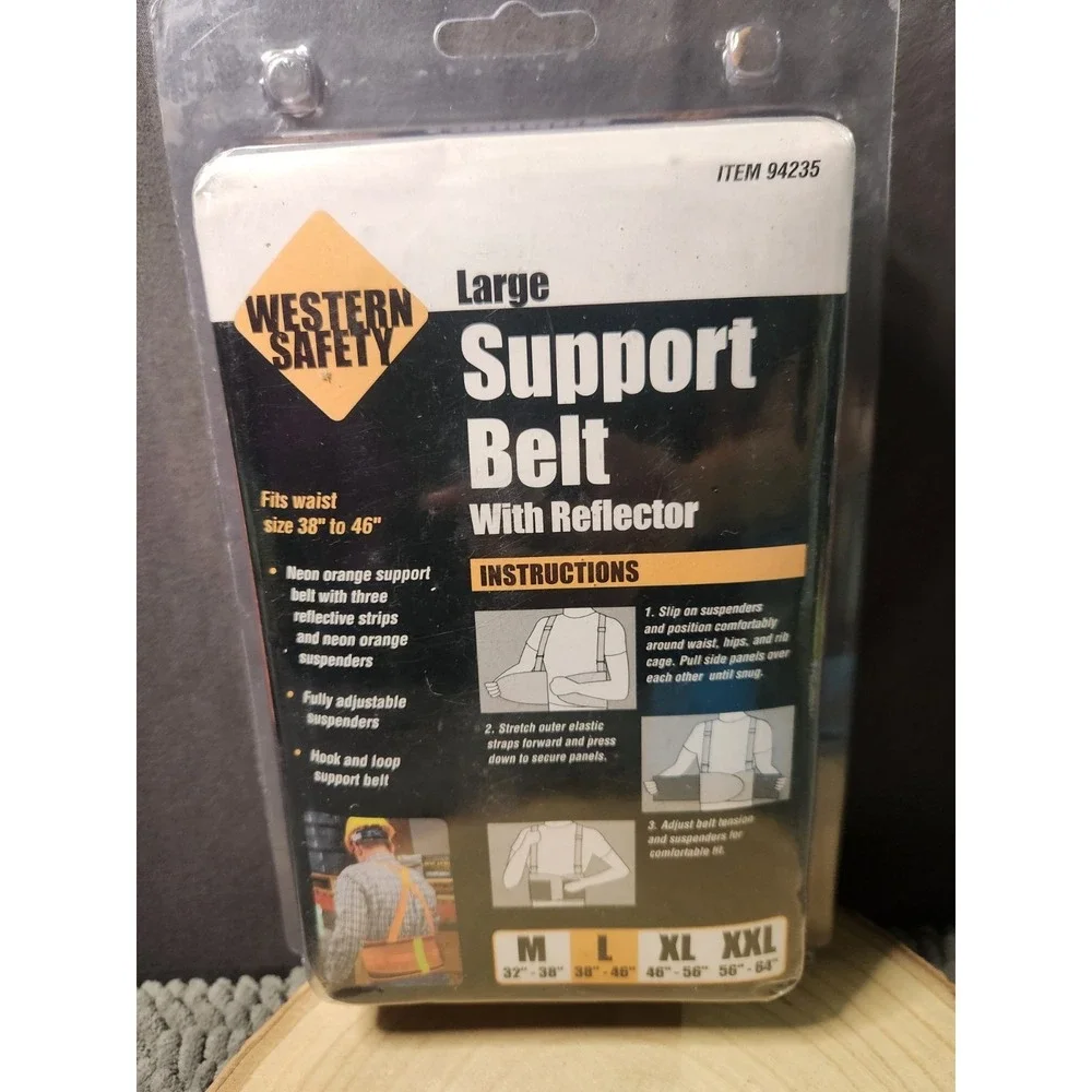 ONE NEW WESTERN SAFETY LARGE SUPPORT‎ BELT 94235~NEW IN PACKAGE